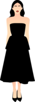 Damen mit schwarz Kleid png