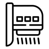 Hand drying mechanism icon outline vector. Automated palm heating system vector