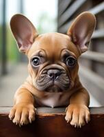 AI generated looking puppy french bulldog photo