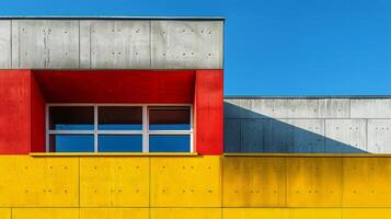 ai generado multicolor edificio con escalera foto