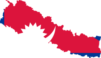 Népal drapeau sur carte png