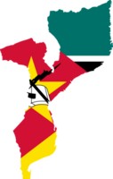 Mozambique  flag on map png