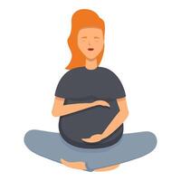 Pregnant woman care icon cartoon vector. Gym yoga class vector