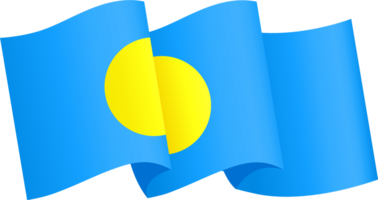 Palau flag wave png