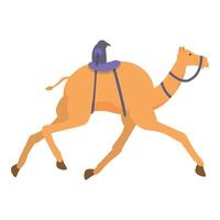 Running camel icon cartoon vector. Dubai arab racing vector