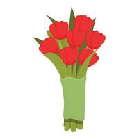 Red flowers bouquet icon cartoon vector. Present express vector