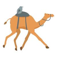 Sport running camel icon cartoon vector. Arab dessert running vector