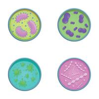 Bacteria icons set cartoon vector. Various type of bacteria virus and protozoa vector