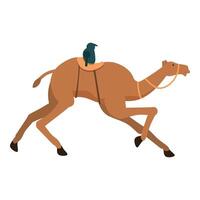 Young camel racing icon cartoon vector. Horse animal run vector