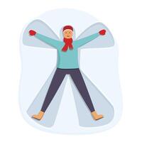 Holiday winter time icon cartoon vector. Funny snow angel vector