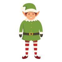 Festive cute elf icon cartoon vector. Christmas holiday party vector