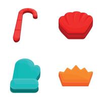 Cookie molds icons set cartoon vector. Various colorful cookie cutter vector