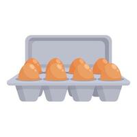 Farm eggs box icon cartoon vector. Bird village vector