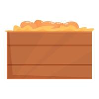 Farm eggs box icon cartoon vector. Card wooden farmer vector