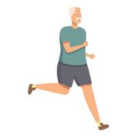 Senior man running icon cartoon vector. Outdoor workout vector