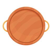 Round plastic tray icon cartoon vector. Cafeteria container vector