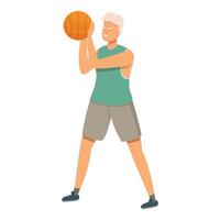 Care person gym icon cartoon vector. Basketball play vector