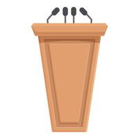 Lecture big tribune icon cartoon vector. Orator speech vector