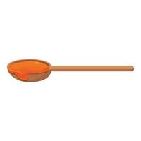 Maple syrup spoon icon cartoon vector. Sweet product vector