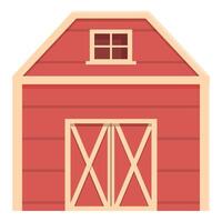 Red color farm icon cartoon vector. Meadow home health vector