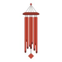 Red color wind chime icon cartoon vector. Hand vacation vector