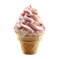 AI generated Ice cream in waffle cone isolated on transparent background png