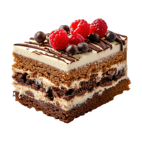 AI generated Delicious cake with berries isolated on transparent background png