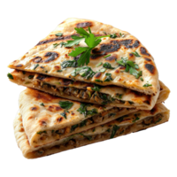 AI generated Stuffed flatbread isolated on transparent background png