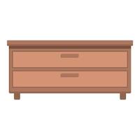 Bedroom drawer icon cartoon vector. Wooden material object vector