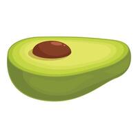 Bali avocado fresh fruit icon cartoon vector. Half cutted product vector