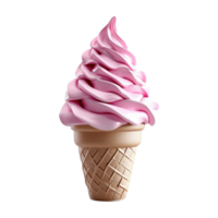 AI generated Ice cream in waffle cone isolated on transparent background png