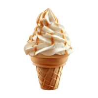 AI generated Ice cream in waffle cone isolated on transparent background png