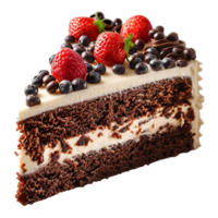 AI generated Delicious cake with berries isolated on transparent background png