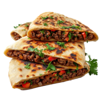 ai gegenereerd gevuld flatbread geïsoleerd Aan transparant achtergrond png