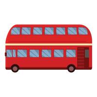 cubierta rojo autobús icono dibujos animados vector. turismo turista excursión vector
