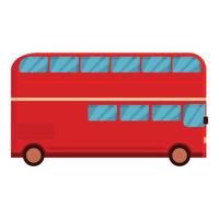 Red London bus icon cartoon vector. Tourist side truck vector