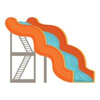 Wide water slide icon cartoon vector. Recreation fun vector