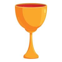 Gold cup drink icon cartoon vector. Happy celebration vector
