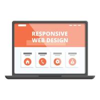 Laptop responsive web design icon cartoon vector. Software user care vector