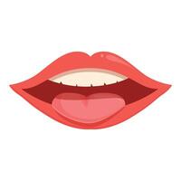 Word talk woman icon cartoon vector. Red sexy lips vector