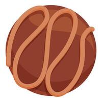 chocolate crema cacao pelota icono dibujos animados vector. linda amor caramelo vector