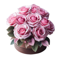 AI generated Pink rose flowers in a floral arrangement with a transparent background png