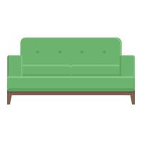 Green classic sofa icon cartoon vector. Shop room interior vector