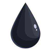 Black oil drop icon cartoon vector. Sea energy drill vector