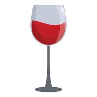 Glass of red wine icon cartoon vector. Festive alcohol drink vector