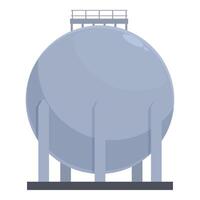 Round tank gas icon cartoon vector. Refinery platform vector