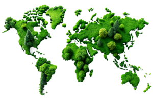 AI generated World Map Green Planet Earth Day or Environment day Concept. png