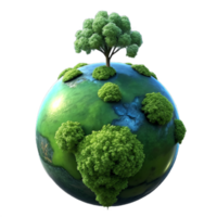 AI generated World Map Green Planet Earth Day or Environment day Concept. png