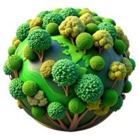 AI generated World Map Green Planet Earth Day or Environment day Concept. png