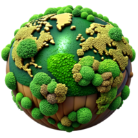 ai generiert Welt Karte Grün Planet Erde Tag oder Umgebung Tag Konzept. png